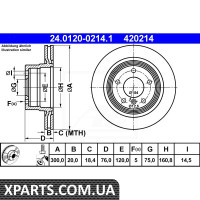 Гальмівний диск 277x25x47w ATE 24012002141
