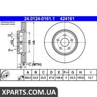 Диск гальмівний ATE 24012401611