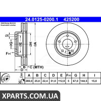 Гальмівний диск ATE 24012502001