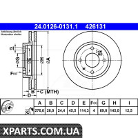 Диск гальм. ATE 24012601311