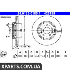 Диск  тормозной  ATE 24012601851