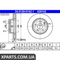 Диск гальмівний ATE 24012801421