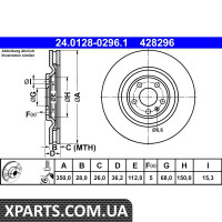 Торм. диск задн. 226x10x71 ATE 24012802961