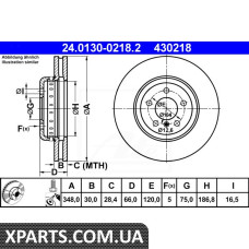 Диск гальмівний ATE 24013002182