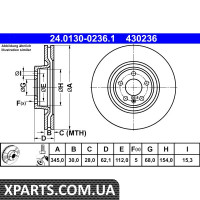 Диск гальмівний AUDI A6 ALLROAD ATE 24013002361