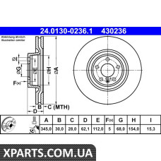 Диск гальмівний AUDI A6 ALLROAD ATE 24013002361
