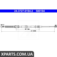 Трос гальма стоянки ATE 24372701942