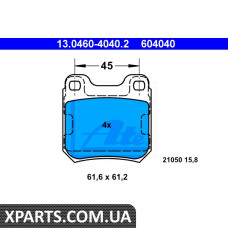 Колодки гальмівні дискові комплект ATE 13046040402