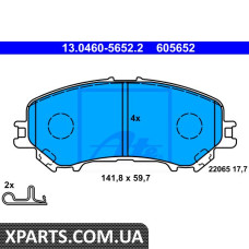 Колодки гальмівні дискові комплект ATE 13.0460-5652.2 NISSAN QASHQAI 1.2DIG-T 13-1.5DCI 13-PRZУD ATE 13046056522