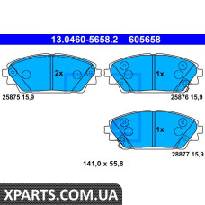 Колодки гальмівні дискові комплект ATE 13.0460-5658.2 MAZDA 3 SKYAKTIV 1.0 100KM 13- 1.2 120KM 13- PRZУD ATE 13046056582