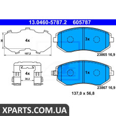 Колодки гальмівні дискові комплект ATE 13.0460-5787.2 SUBARU FORESTER 2.0S TURBO 01-02 2.0 02-2.5 03- LEGACY III 99-03 ATE 13046057872