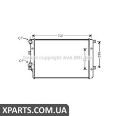 Радиатор 1.9TDi (+/-A+/-AC) [OE. 1K0.121.253 H] AVA VW2206