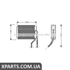 Радіатор, опалення салону AVA DW6026