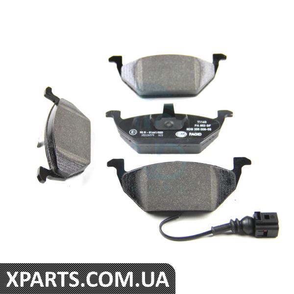 8DB355008551 HELLAPAGID Гальмівні колодки перед. Caddy III/Golf V/Octavia/A3 03- (з датчиком)
