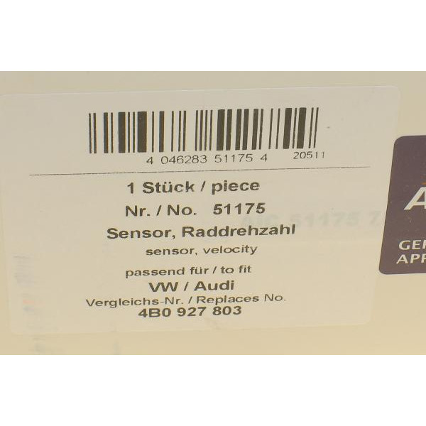 51175 AIC Датчик ABS (передній) Audi A6 1.8-2.8 97-05