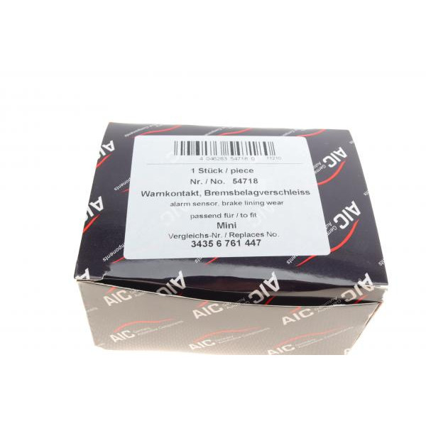 54718 AIC Датчик зносу гальмівних колодок (передніх) Mini (R50/R52/R53) 01-07 (L=883mm)