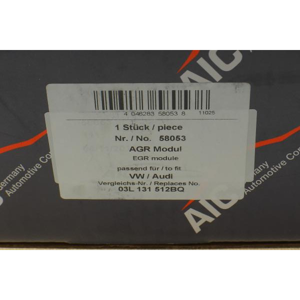 58053 AIC Радиатор рециркуляции ОГ с клапаном EGR Audi A4/A5/A6/Q5 2.0 TDI 07-18