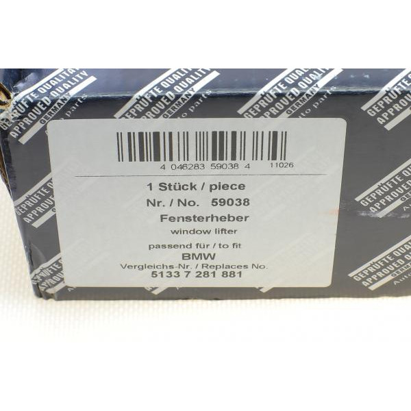 59038 AIC Склопідйомник (передній) BMW 1 (F20) 10-19 (L) (електро) (без двигуна)