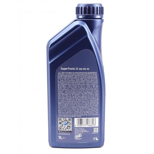 AR15A8AE ARAL Олія 0W40 Super Tronic G (1L) (BMW Longlife-01/MB 229.3/229.5/Porsche A40/VW 502 00/505 00)