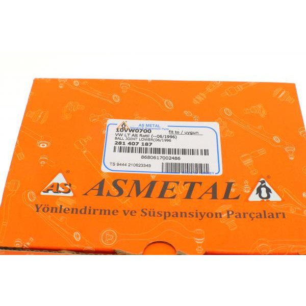 10VW0700 ASMETAL Опора кульова (передня/знизу) VW LT -96