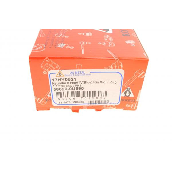 17HY0521 ASMETAL Наконечник рульової тяги (R) Hyundai Accent IV/Kia Rio III 10-