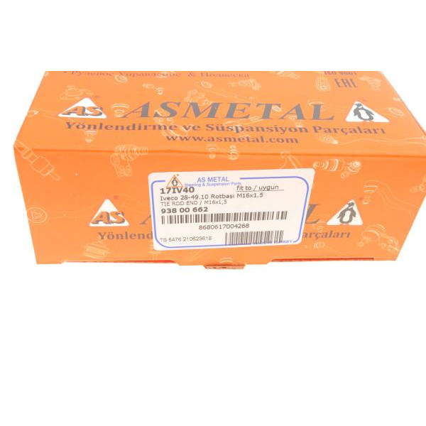 17IV40 ASMETAL Наконечник рульової тяги Iveco Daily 85-06