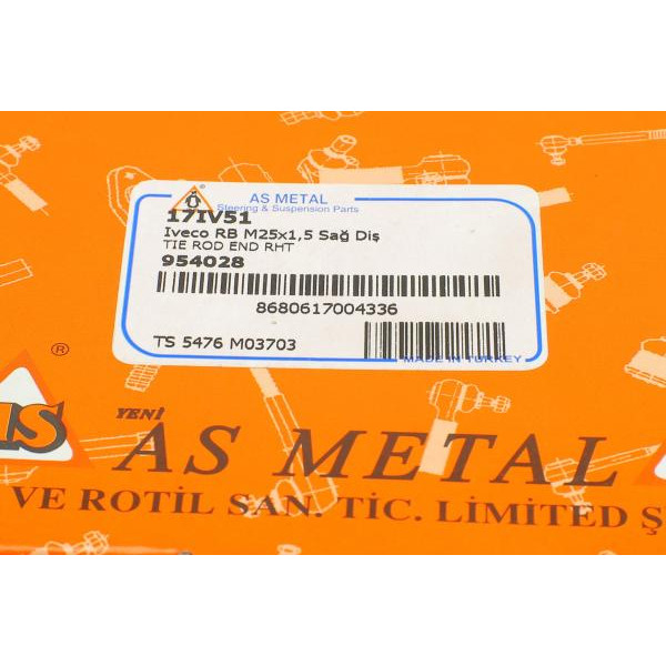 17IV51 ASMETAL Наконечник рульової тяги Iveco (M25X1.5) RHT