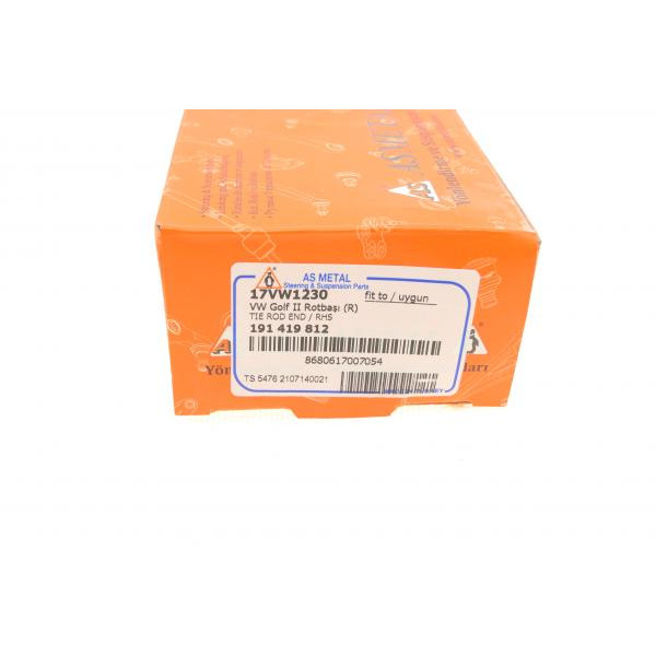 17VW1230 ASMETAL Наконечник рульової тяги (R) VW Caddy II 1.4-1.9 95-04/Golf II/III 83-99/Passat 88-97