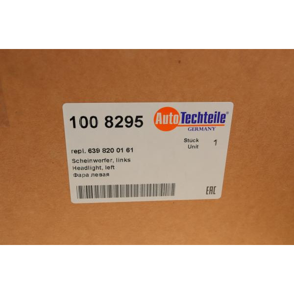 1008295 AUTOTECHTEILE Фара (L) MB Vito (W639) 03-09 (з галогенкою) (H7/H7/H7) (8295)