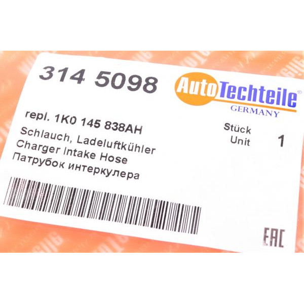 3145098 AUTOTECHTEILE Патрубок інтеркулера VW Caddy 1.6/2.0 TDI 10-