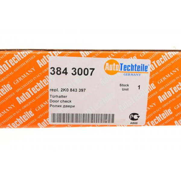 3843007 AUTOTECHTEILE Ролик дверей (боковий/нижній) VW Caddy 03- (L) (з кронштейном) (8430.07)