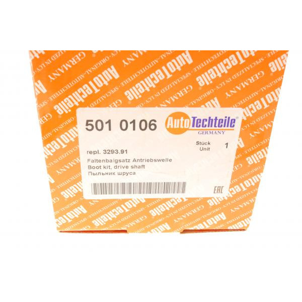5010106 AUTOTECHTEILE Пильовик шрусу (зовнішній) Citroen Xsara 97-05/Xantia/Peugeot 306 93-03/405 87-94 (25x90x138) (к-кт)