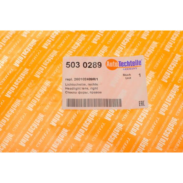 5030289 AUTOTECHTEILE Скло фари Opel Movano/Renault Master 10- (R)