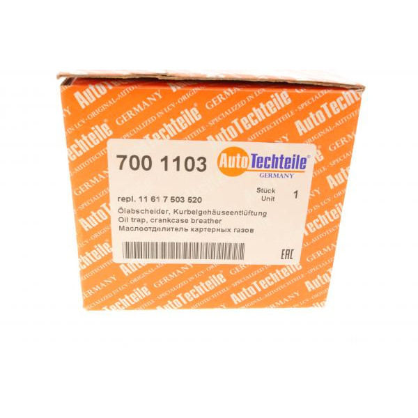 7001103 AUTOTECHTEILE Клапан вентиляції картера BMW 1 (E87)/3 (E46)/3 (E90)/3 (E91)/X3 (E83)/Z4 (E85) 1.8/2.0 00-12