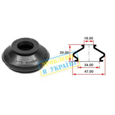 BG0115 BELGUM PARTS Пильовик опори кульовий рульового наконечника (універсальний) (34х18x20)