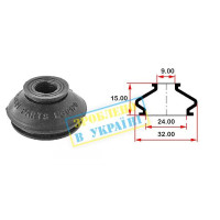BG0120 BELGUM PARTS Пильовик опори кульовий рульового наконечника (універсальний) (24х9x16)
