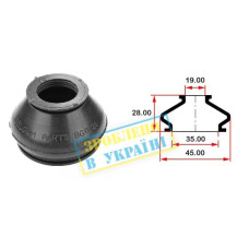 BG0126 BELGUM PARTS Пильовик опори кульовий рульового наконечника (універсальний) (35х19x28)