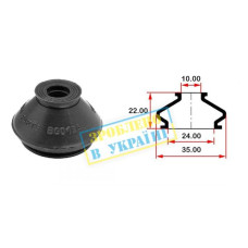 BG0134 BELGUM PARTS Пильовик опори кульовий рульового наконечника (універсальний) (24х10x22)