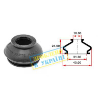 BG0138 BELGUM PARTS Пильовик опори кульовий рульового наконечника (універсальний) (31х18x24)