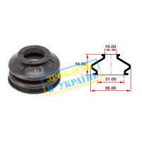 BG0145 BELGUM PARTS Пильовик опори кульовий рульового наконечника (універсальний) (16х31x21)