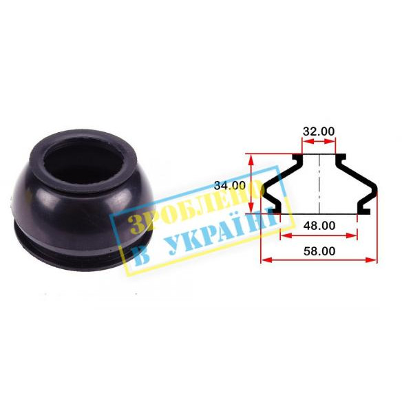BG0156 BELGUM PARTS Пильовик опори кульовий рульового наконечника (універсальний) (48х32x34)