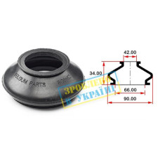 BG0162 BELGUM PARTS Пильовик опори кульовий рульового наконечника (універсальний) (66x42x34)