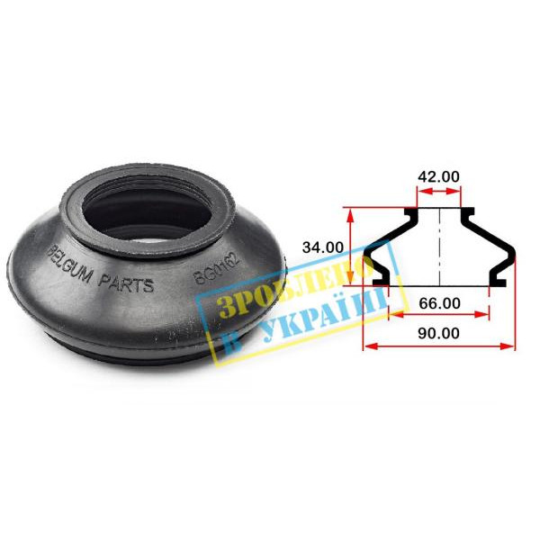 BG0162 BELGUM PARTS Пильовик опори кульовий рульового наконечника (універсальний) (66x42x34)