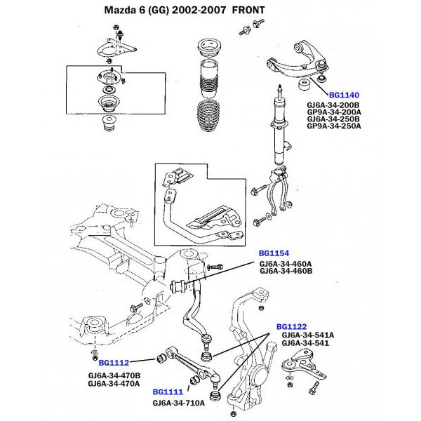 BG1111 BELGUM PARTS Сайлентблок важеля (переднього/знизу/зовні) Mazda 6 02- (49.5x12.2x44.7)