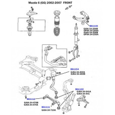 BG1112 BELGUM PARTS Сайлентблок рычага (переднего/снизу/внутри) Mazda 6/6 MPS 02-12 (40.4x12.2x58/40)