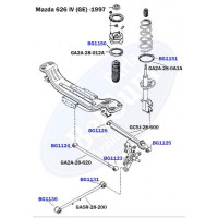 BG1123 BELGUM PARTS Сайлентблок важеля (заднього/зовні) Mazda 626 92-97 (31.5x14x41/31)