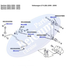 BG1309 BELGUM PARTS Втулка стабилизатора (заднего) MB Sprinter 208-316 (d=23mm)