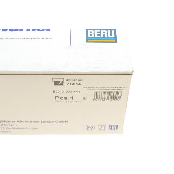 ZS014 BERU Котушка запалювання BMW 3 (E36)/5 (E34)/7 (E32/E34/E38) 1.8-4.0i 89-01