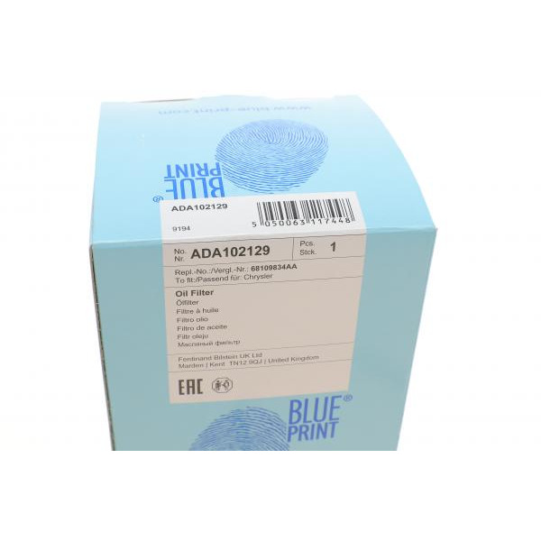 ADA102129 BLUE PRINT Фільтр масляний Jeep Grand Cherokee 3.0 CRD/Lancia Thema 3.0D 11-