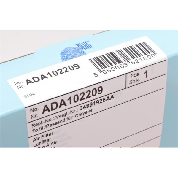 ADA102209 BLUE PRINT Фільтр повітряний Chrysler 200/ Sebring/ Dodge Avenger/ Lancia Flavia III 2.0-2.4 06-